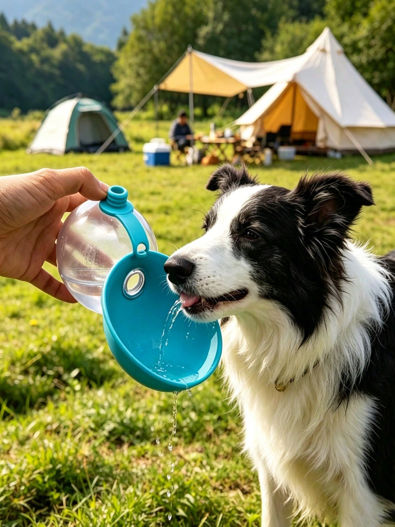 Portable Dog Water Bottle with Foldable Silicone Bowl | Leak-Proof Travel Water Dispenser