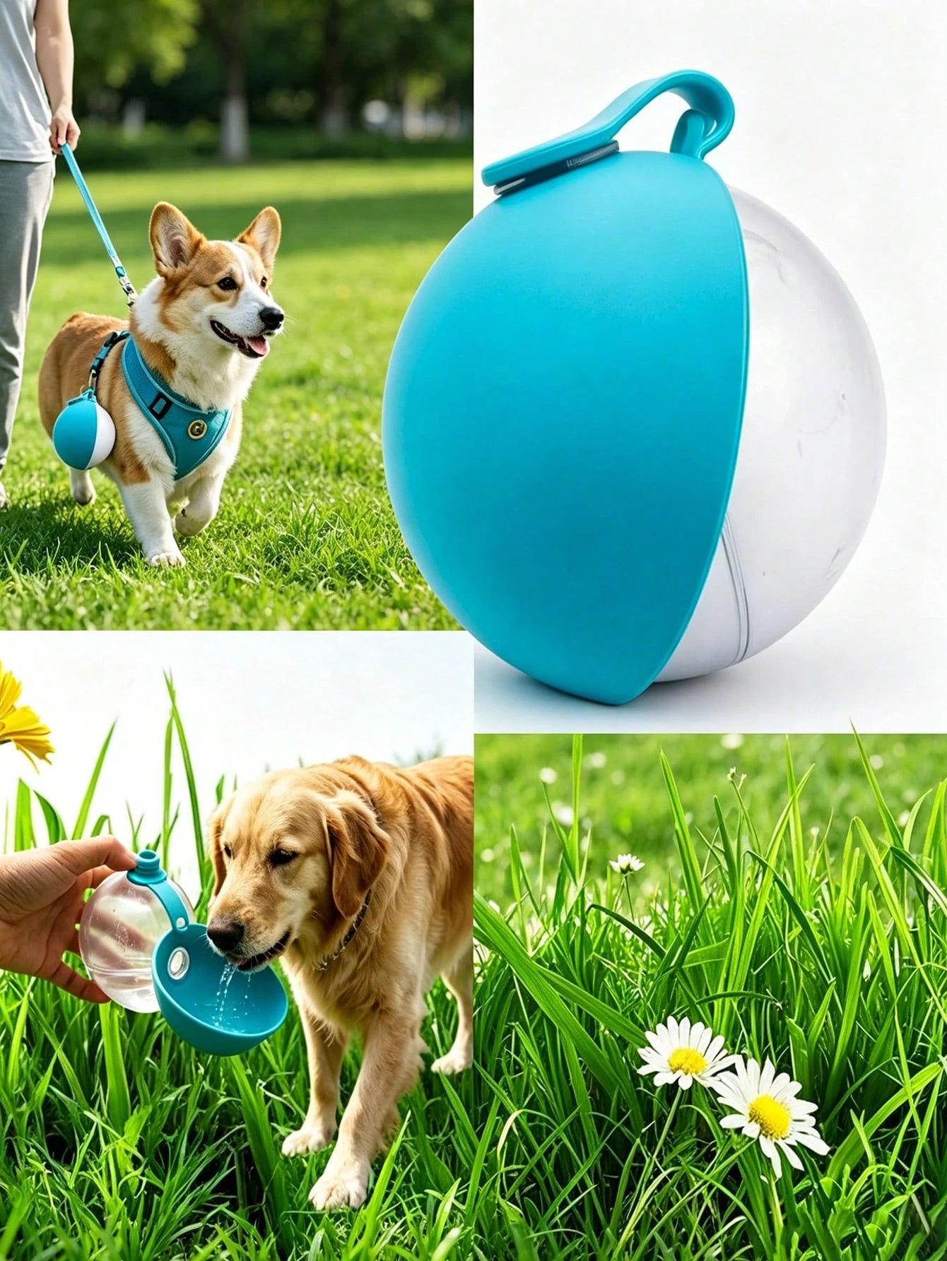 Portable Dog Water Bottle with Foldable Silicone Bowl | Leak-Proof Travel Water Dispenser
