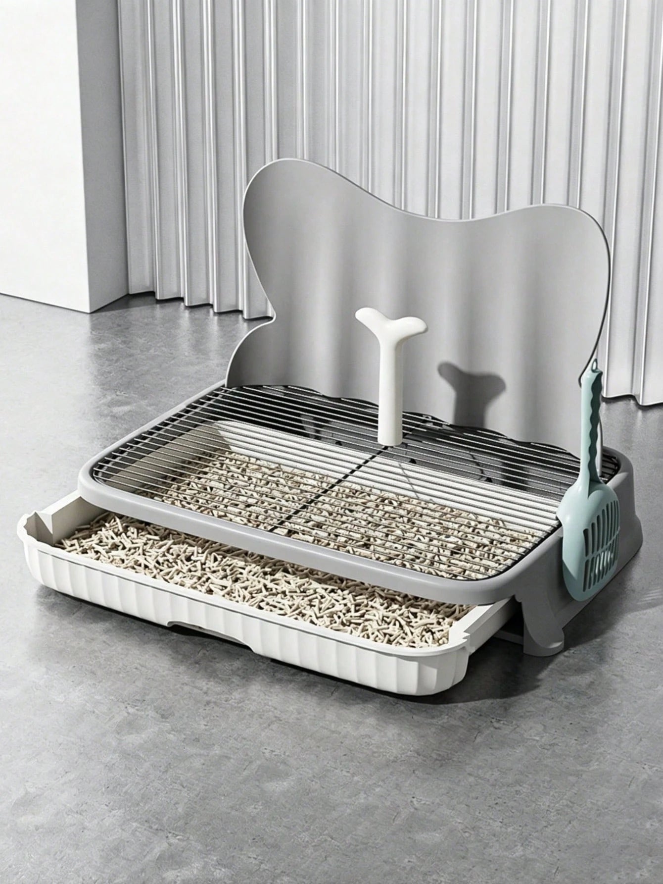 Indoor Dog Toilet with Splash Guard & Pee Pad Holder | Easy Clean Training Tray
