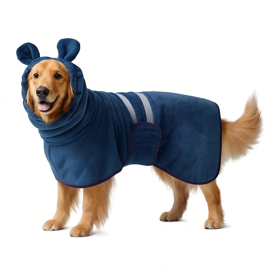 Hooded Dog Bathrobe & Quick-Dry Towel for Dogs & Cats