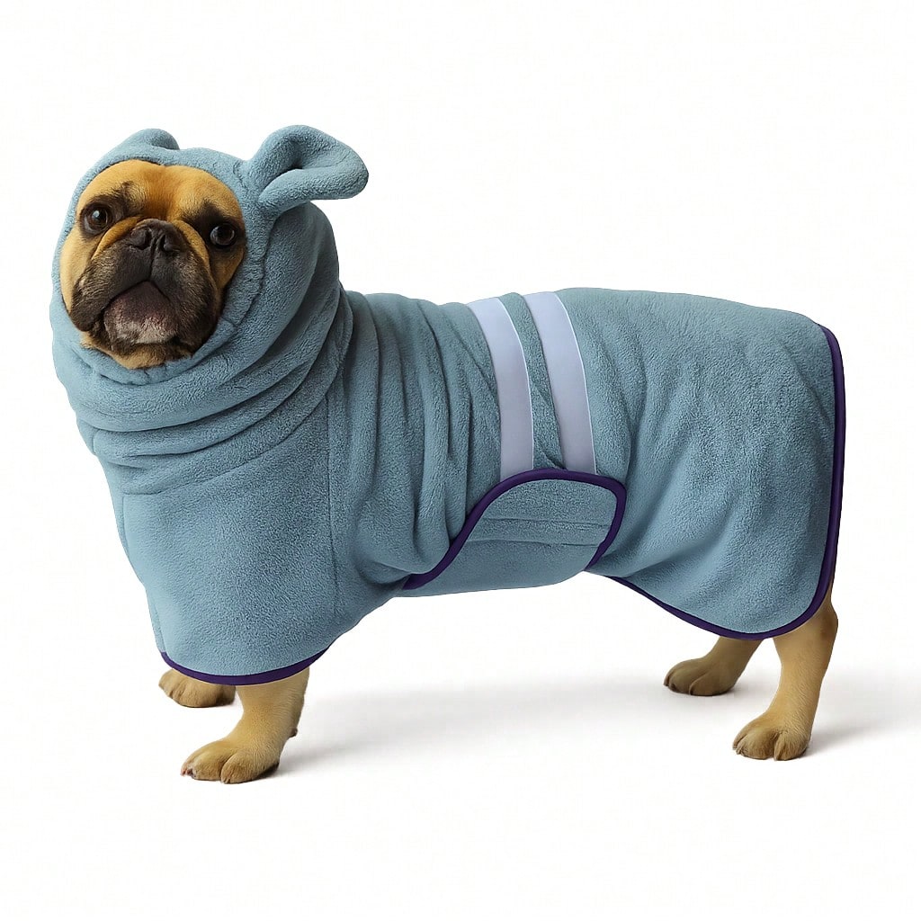 Hooded Dog Bathrobe & Quick-Dry Towel for Dogs & Cats
