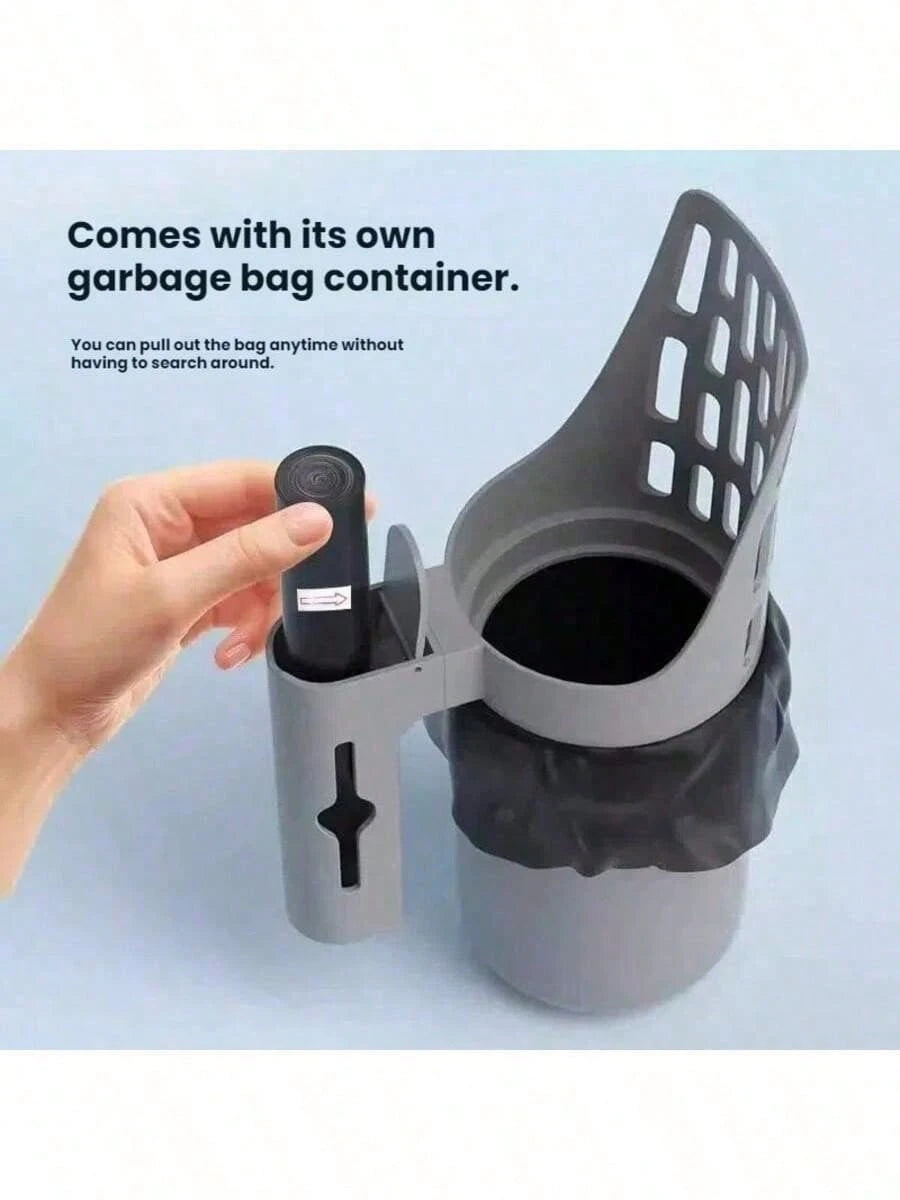 Detachable Cat Litter Scoop with Waste Storage Box & Trash Bags – Large Capacity Durable PP Pet Cleaning Tool