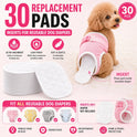 Disposable Female Dog Diapers | Leak-Proof Absorbent Heat Diapers (Pack of 30)