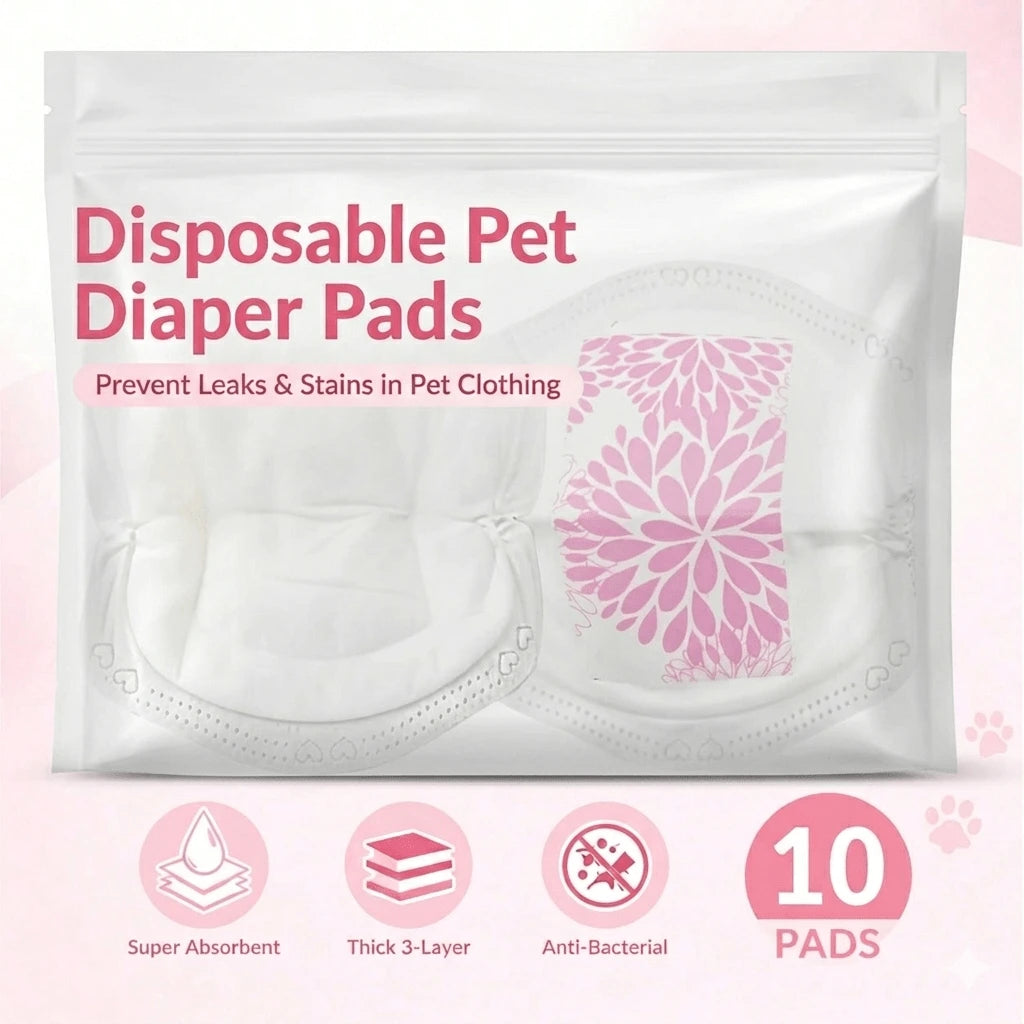 Disposable Female Dog Diapers | Leak-Proof Absorbent Heat Diapers (Pack of 30)