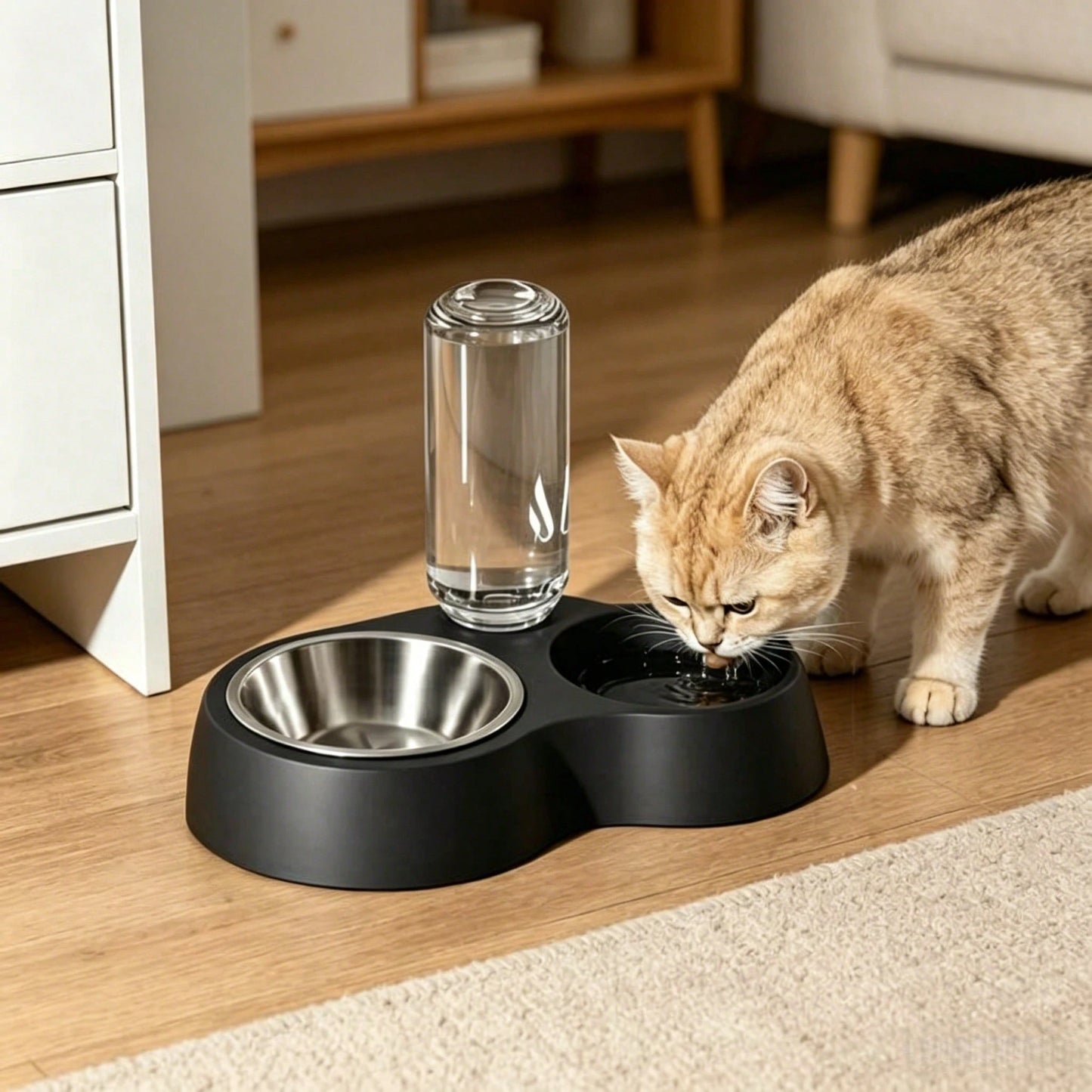 2-in-1 Stainless Steel Pet Food & Water Bowl for Pets