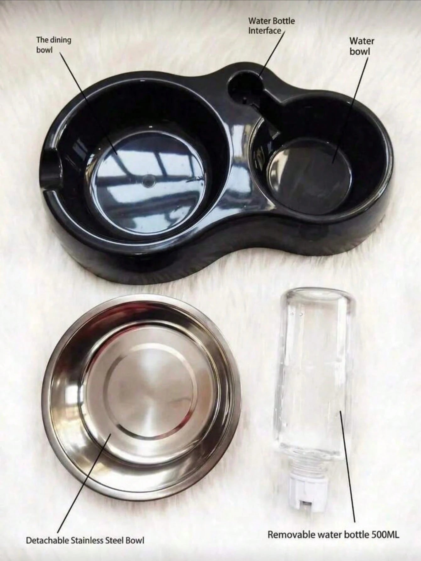 2-in-1 Stainless Steel Pet Food & Water Bowl for Pets