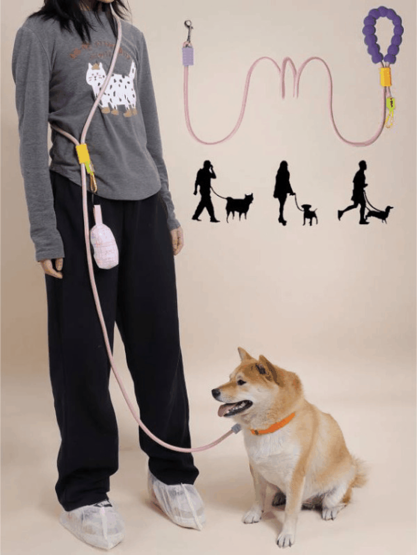 Hands-Free Dog Leash with Adjustable Waist Belt for Walking & Running