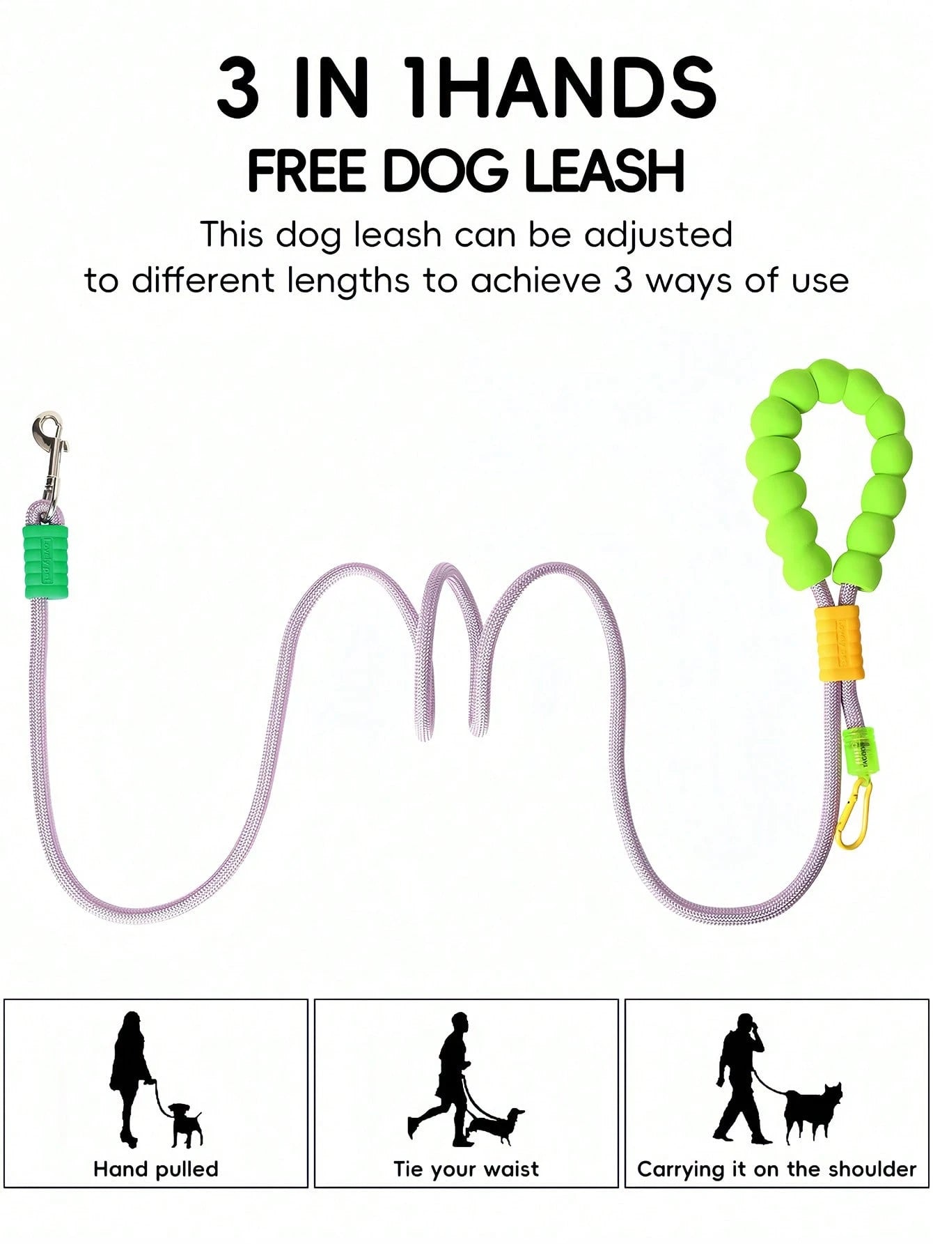 Hands-Free Dog Leash with Adjustable Waist Belt for Walking & Running