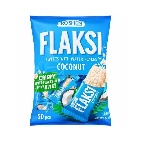 ROSHEN Flaksi crispy wafer flakes combined with roasted coconut flakes (500g)