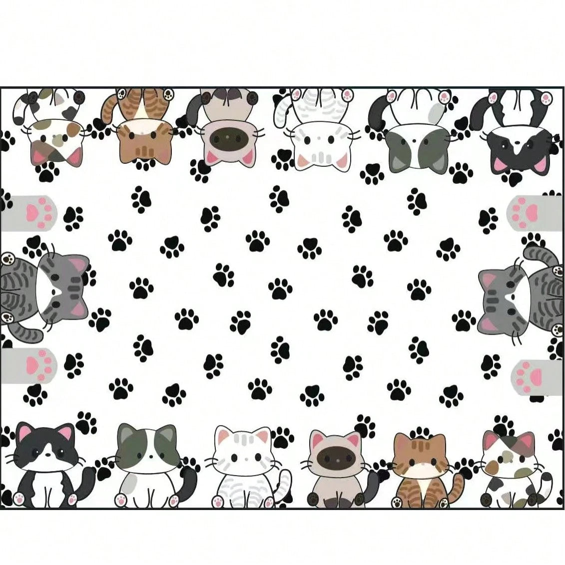 Cute Cat Pet Feeding Mat | Absorbent & Quick-Drying Bowl Mat