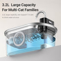 ROJECO Stainless Steel Cat Water Fountain 4000mAh Sensor Dispenser