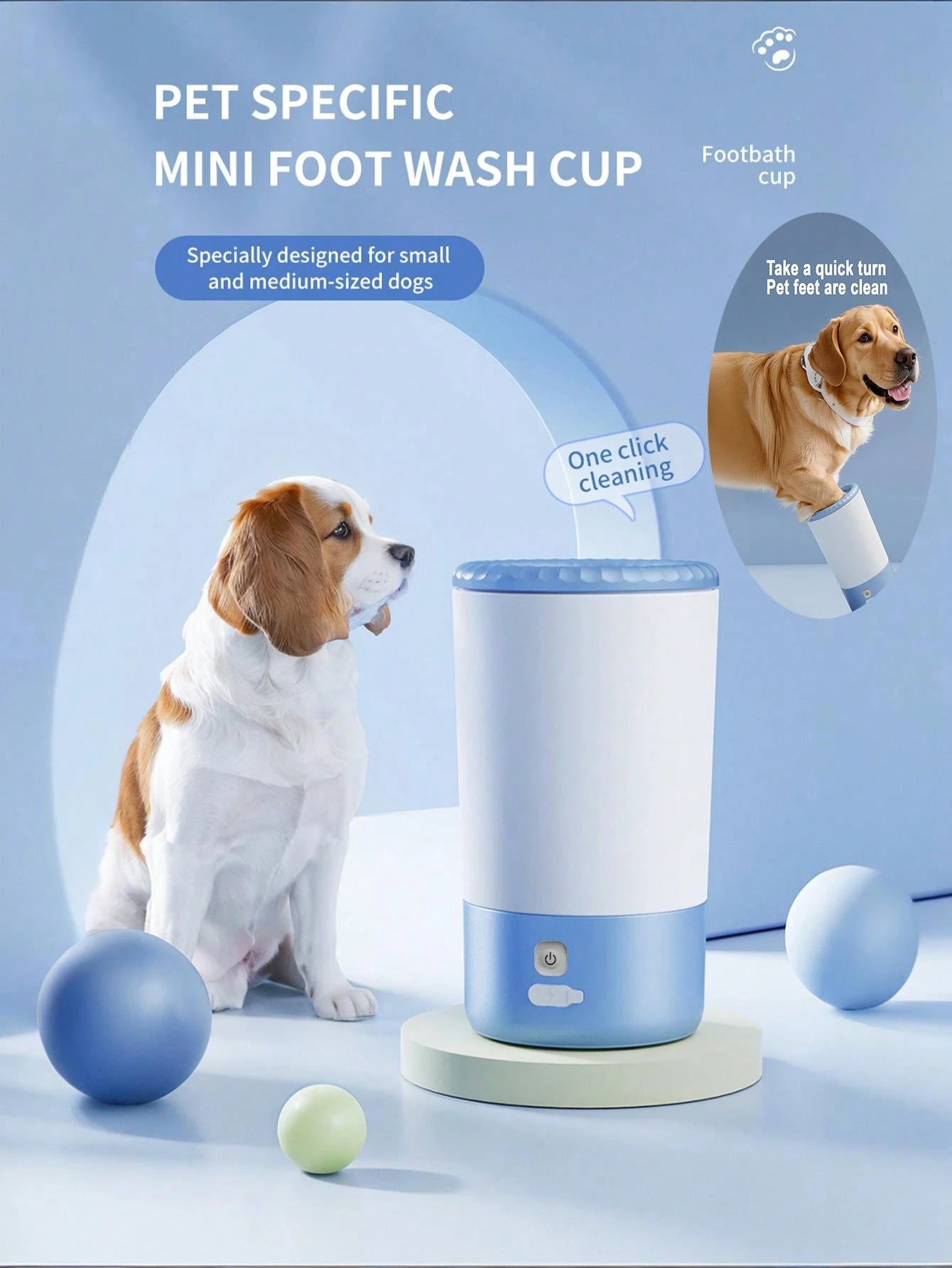 Rechargeable Pet Nail Cleaning Cup – Detachable Dog & Cat Grooming Tool
