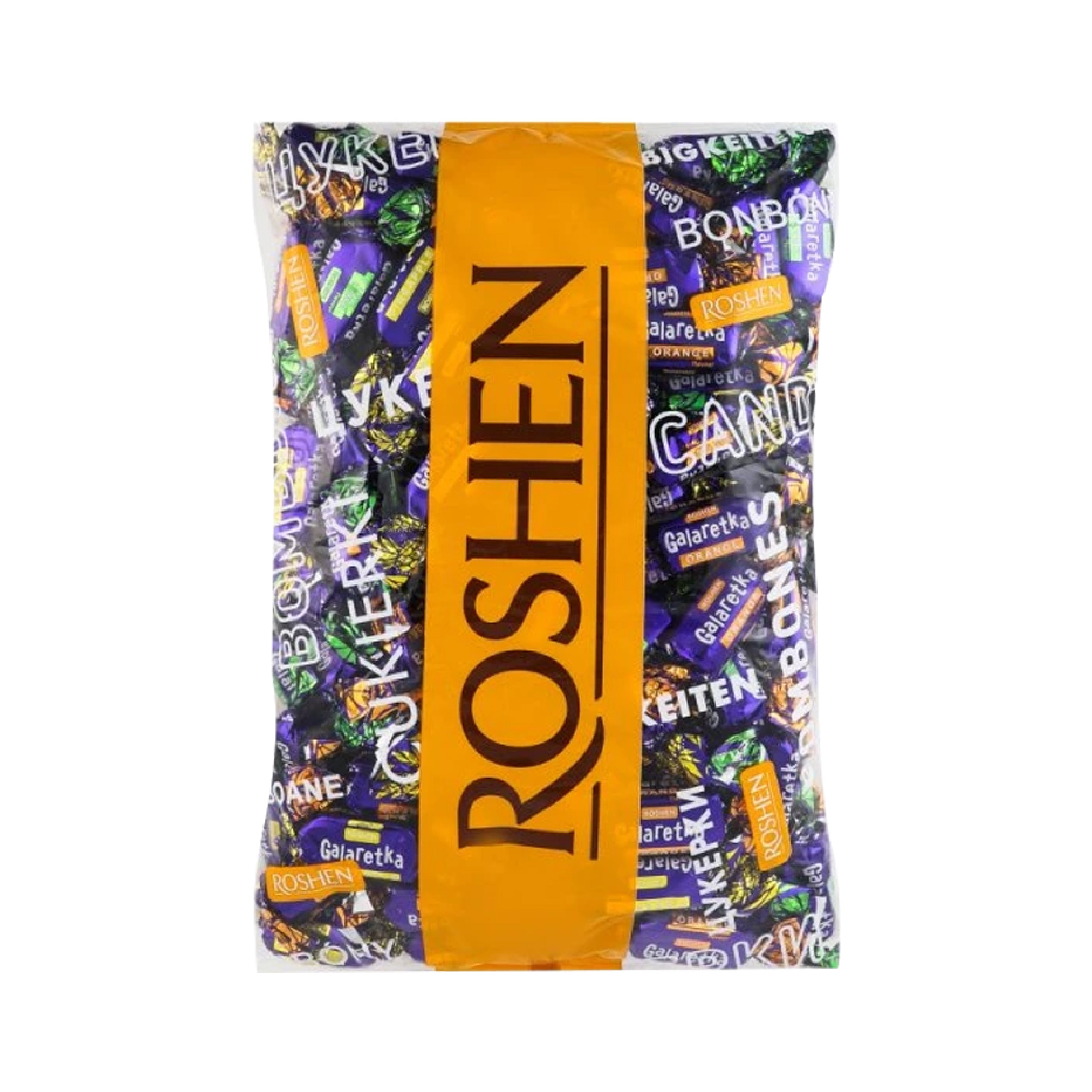 ROSHEN Galaretka Chocolate covered candies with fruit flavored center (1kg)