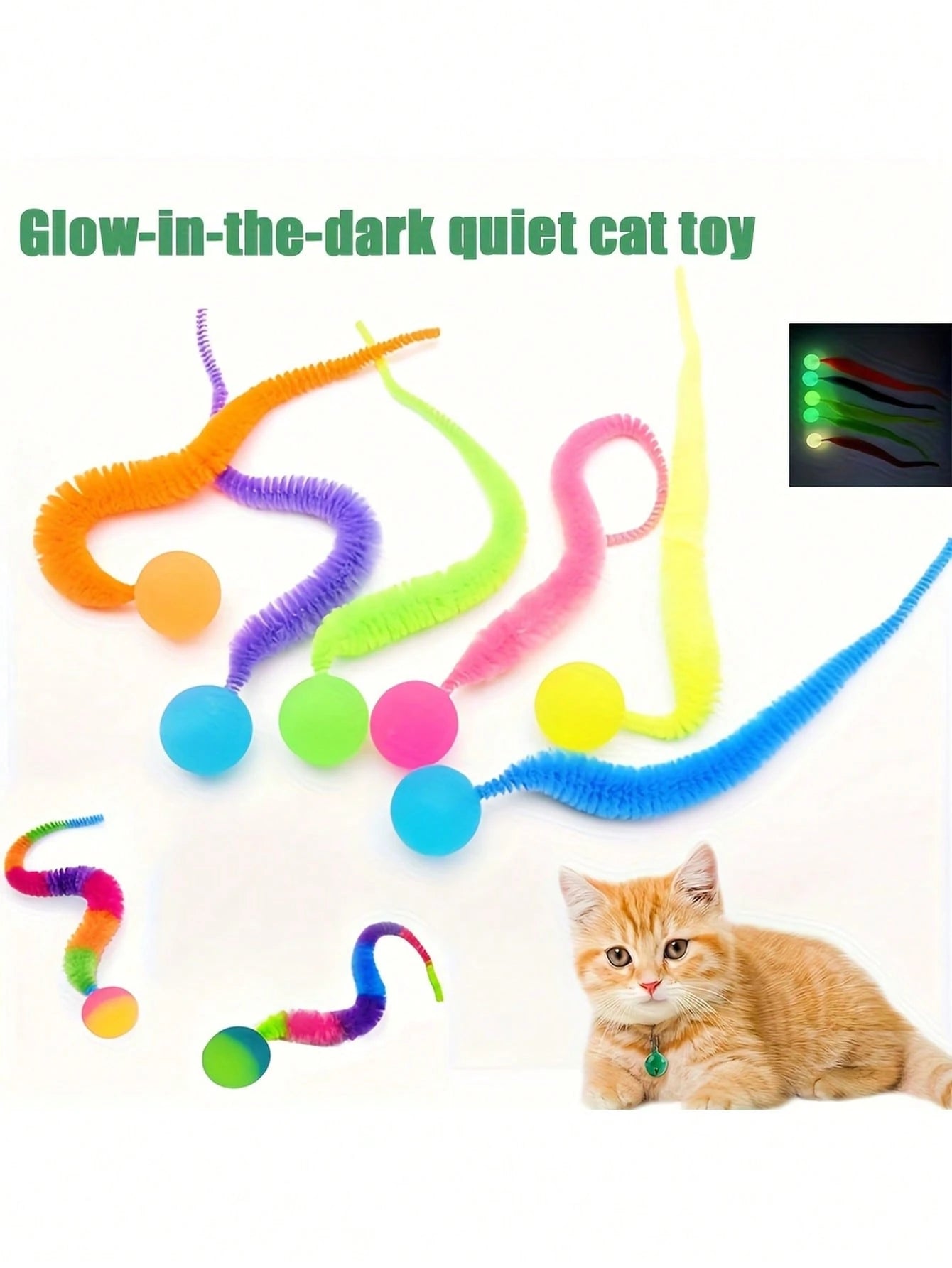 Glow in the Dark Cat Toy Balls | Interactive Indoor Cat Toys