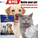 Pet Wet Wipe Gloves & Ear Hair removal powder – 10pcs Cleaning Gloves for Dogs & Cats