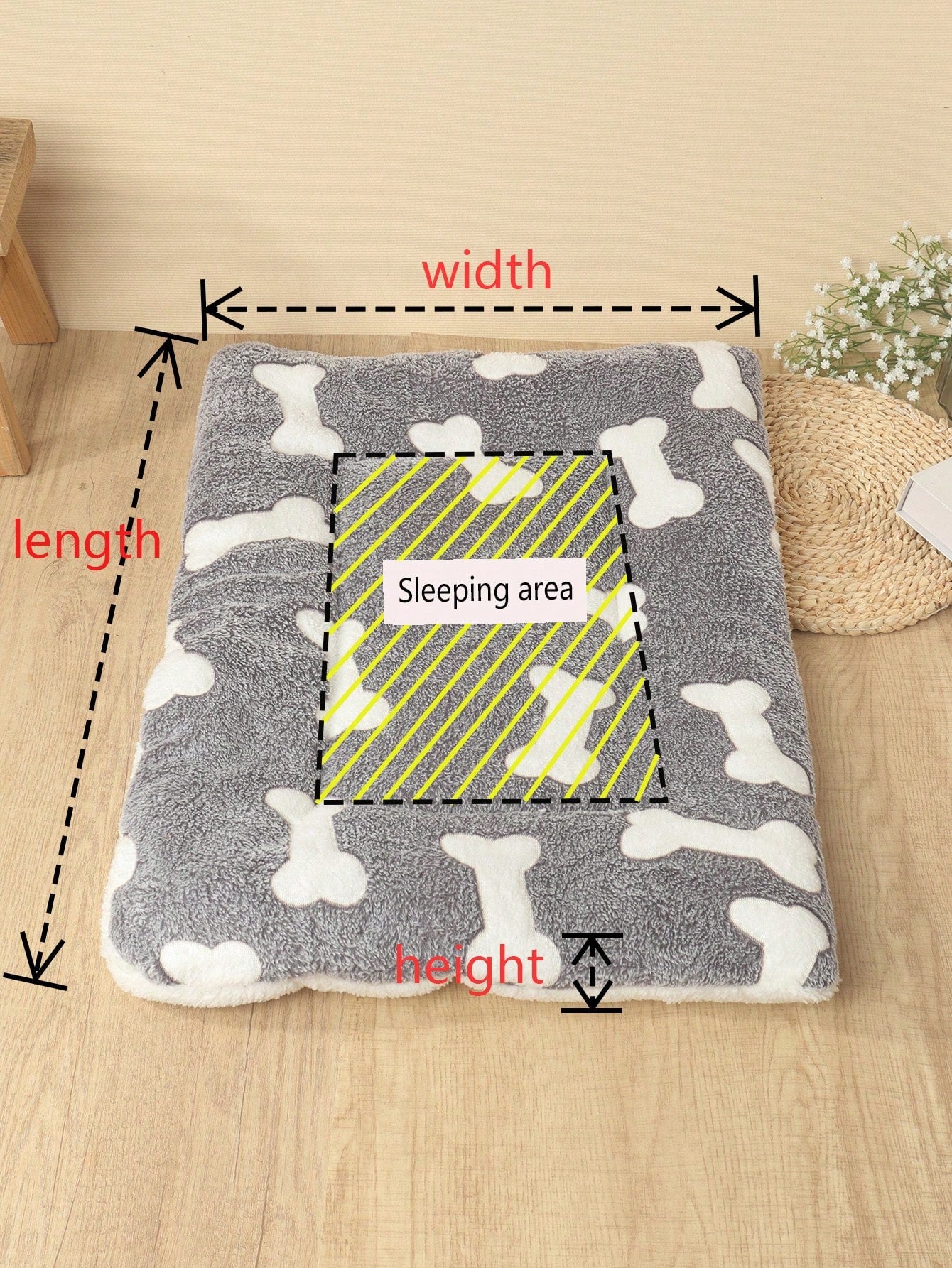 Washable Polyester Pet Bed Mat – Breathable Cat & Small Dog Cushion