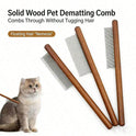 Wooden Pet Grooming Comb | Stainless Steel Dematting Comb