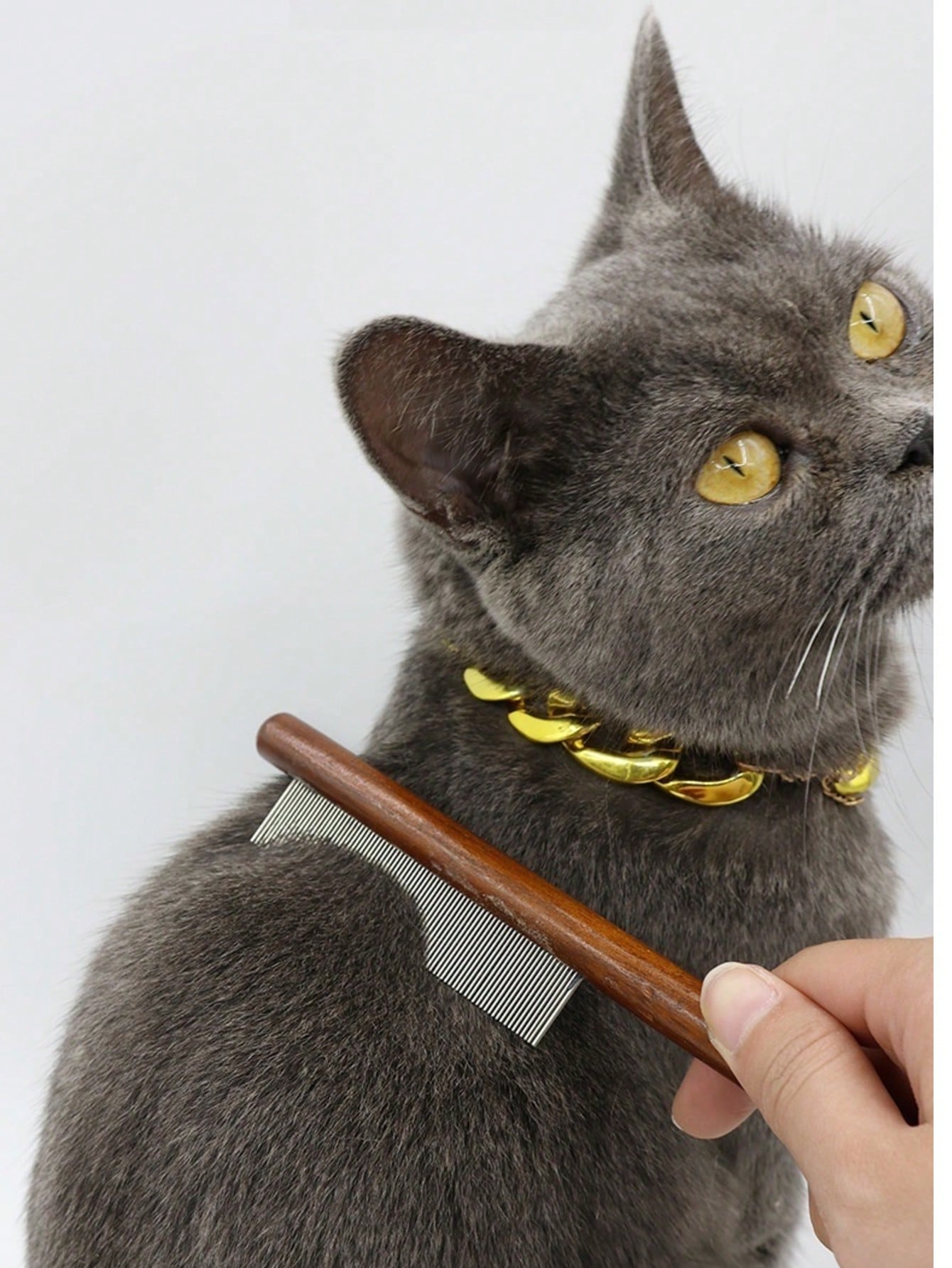 Wooden Pet Grooming Comb | Stainless Steel Dematting Comb