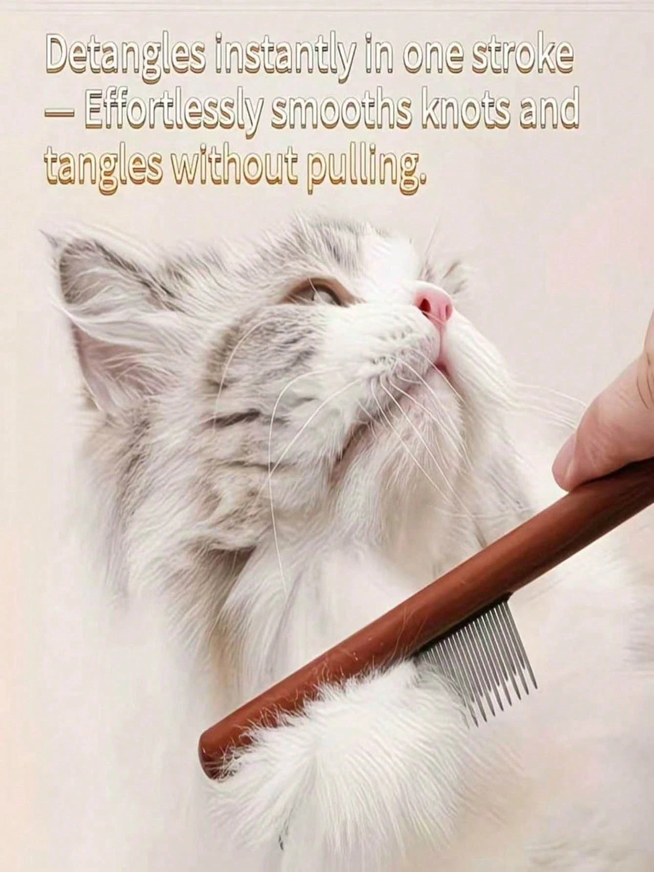 Wooden Pet Grooming Comb | Stainless Steel Dematting Comb