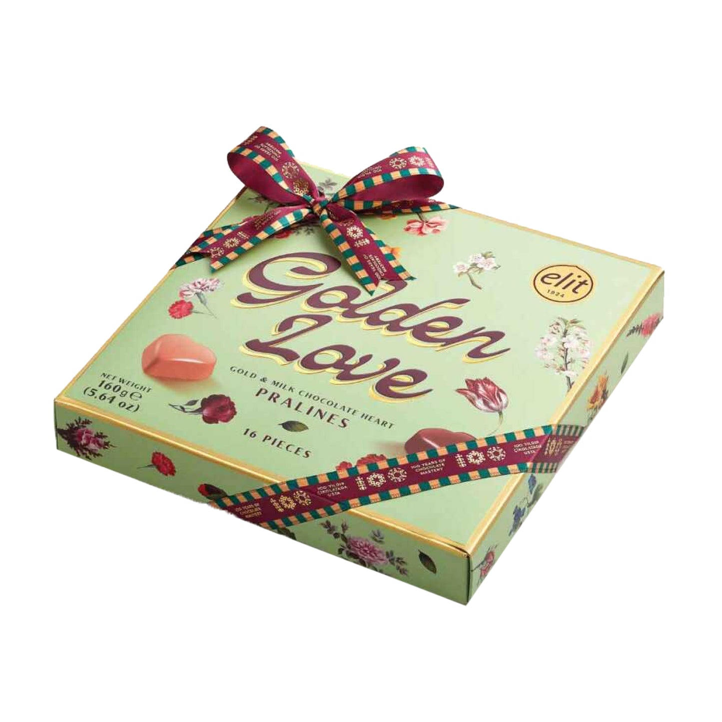 ELIT Golden Love Gold and Milk Chocolate Heart Pralines