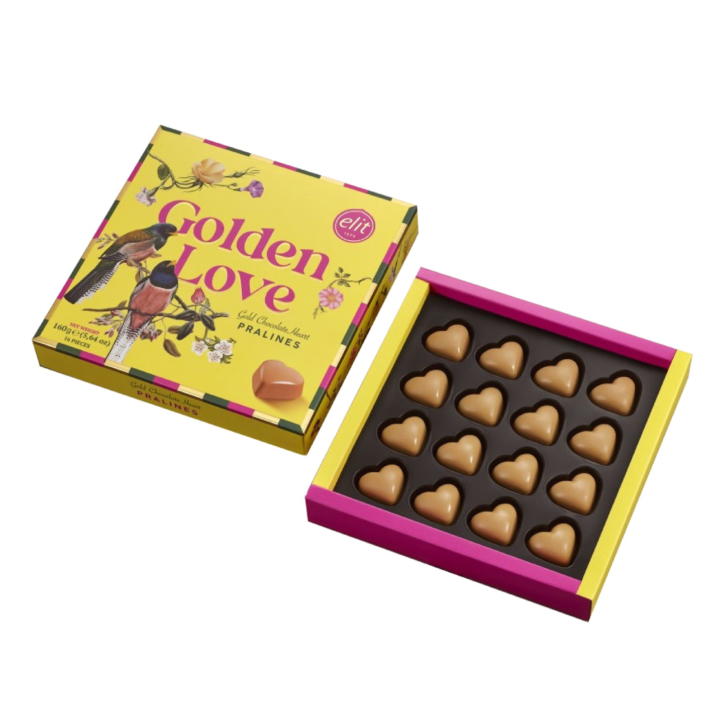 ELIT Golden Love Gold Chocolate Heart Pralines