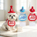 Pet Birthday Hat and Bib Set | Cute Cat & Dog Birthday Party Outfit
