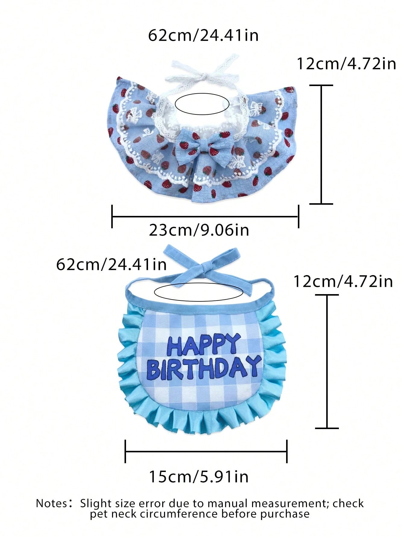Pet Birthday Hat and Bib Set | Cute Cat & Dog Birthday Party Outfit