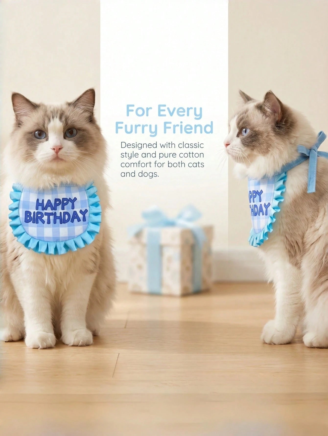 Pet Birthday Hat and Bib Set | Cute Cat & Dog Birthday Party Outfit