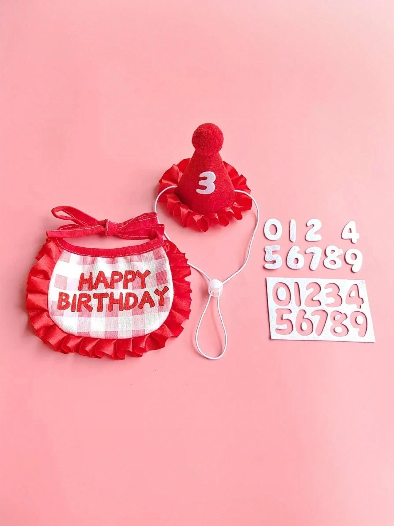Pet Birthday Hat and Bib Set | Cute Cat & Dog Birthday Party Outfit
