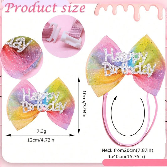 13-Piece Dog Hair Accessories Set – Birthday Bows & Flower Bands