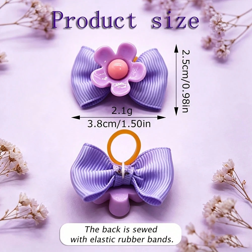 13-Piece Dog Hair Accessories Set – Birthday Bows & Flower Bands