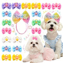 13-Piece Dog Hair Accessories Set – Birthday Bows & Flower Bands