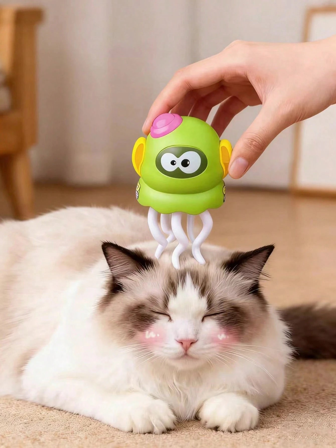 Cute Squid Cat Toy | Interactive Massage & Play Toy for Indoor Cats