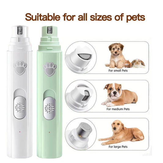 USB Rechargeable Pet Nail Grinder for Dogs & Cats | Quiet Electric Nail Trimmer