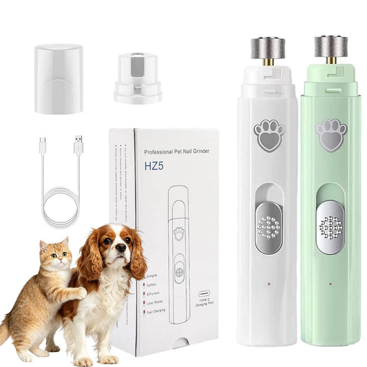 USB Rechargeable Pet Nail Grinder for Dogs & Cats | Quiet Electric Nail Trimmer