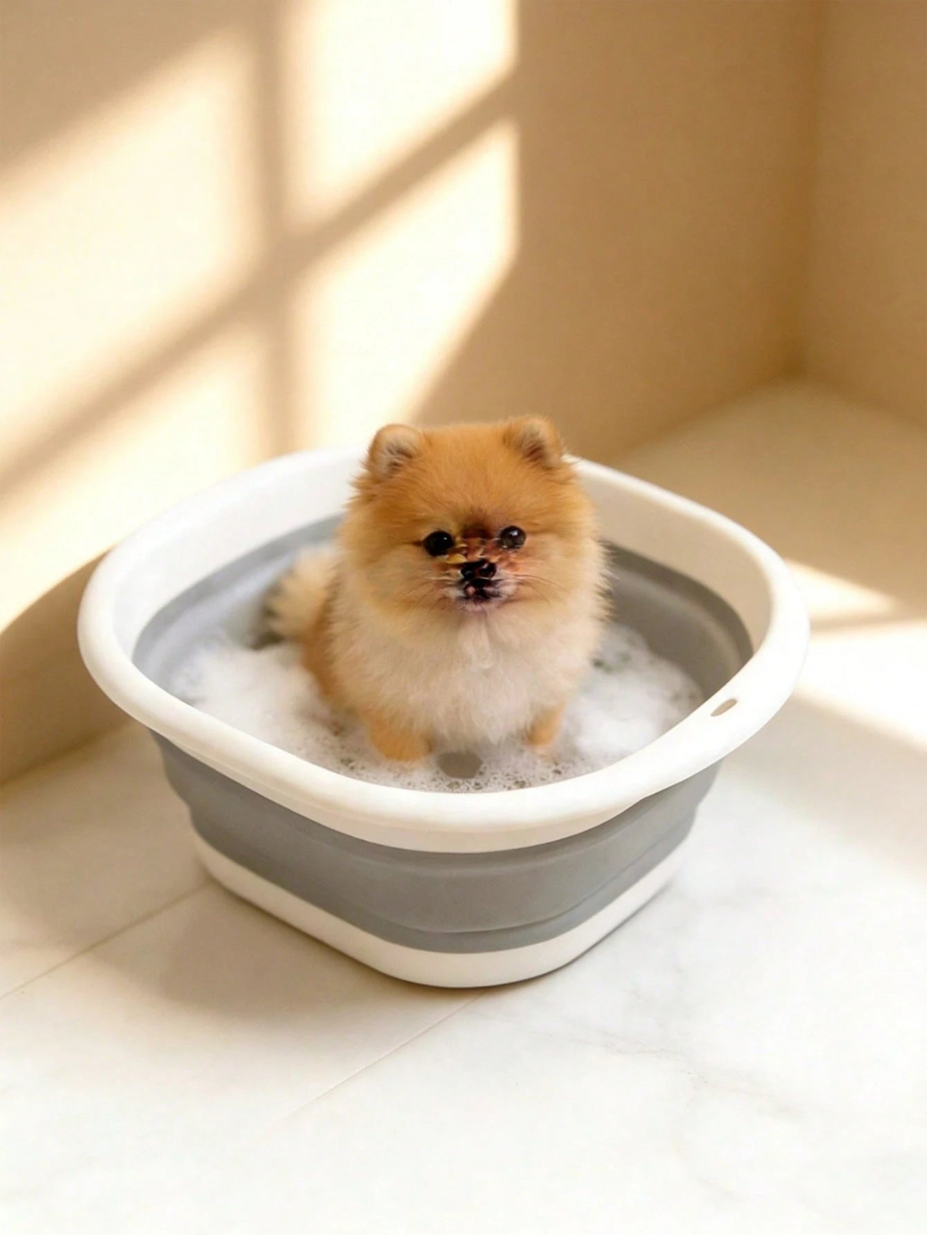 Folding Pet Basin – Collapsible Wash & Foot Basin for Cat & Dog Care, Durable Thickened Plastic