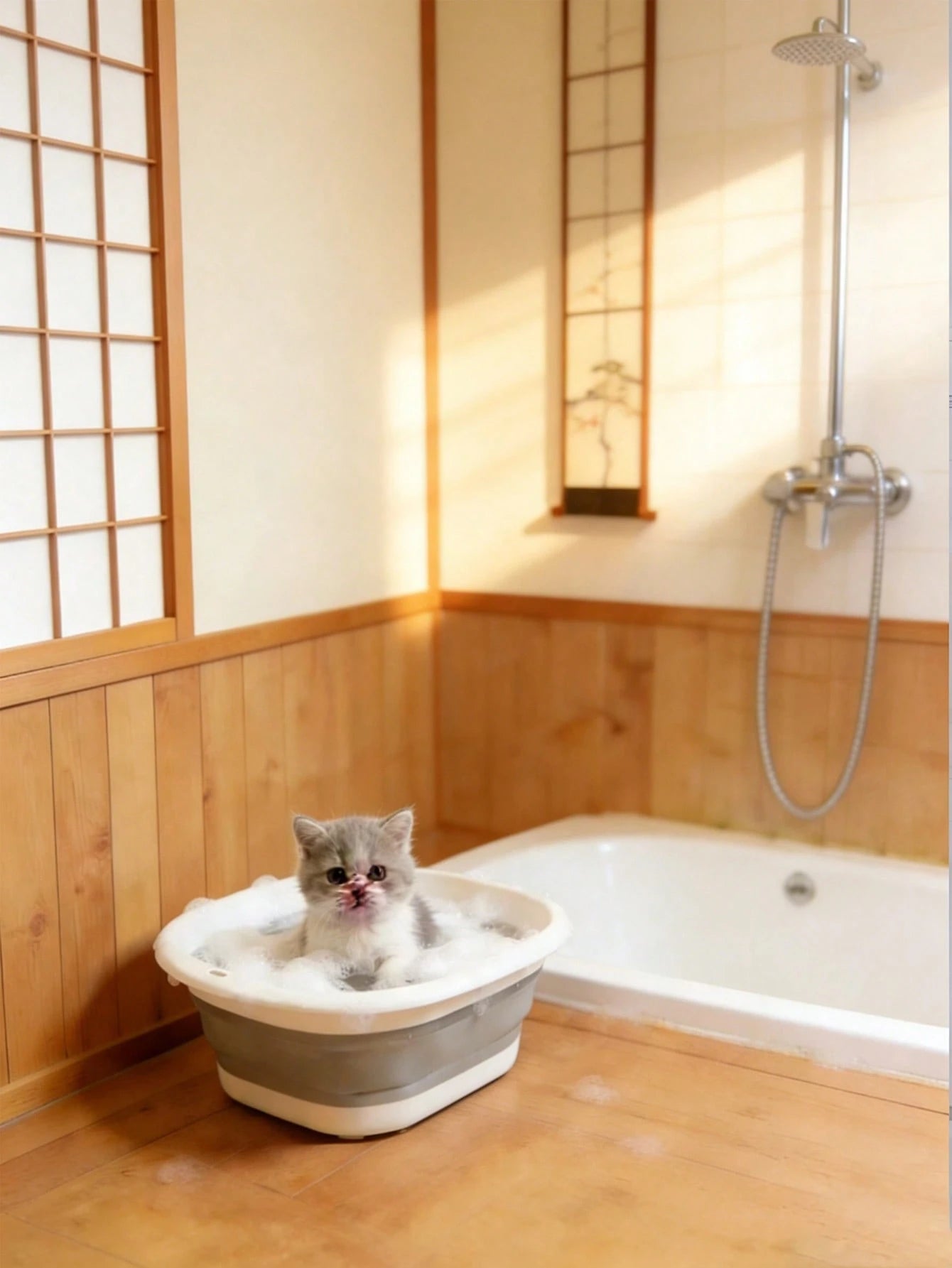 Folding Pet Basin – Collapsible Wash & Foot Basin for Cat & Dog Care, Durable Thickened Plastic