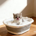 Folding Pet Basin – Collapsible Wash & Foot Basin for Cat & Dog Care, Durable Thickened Plastic