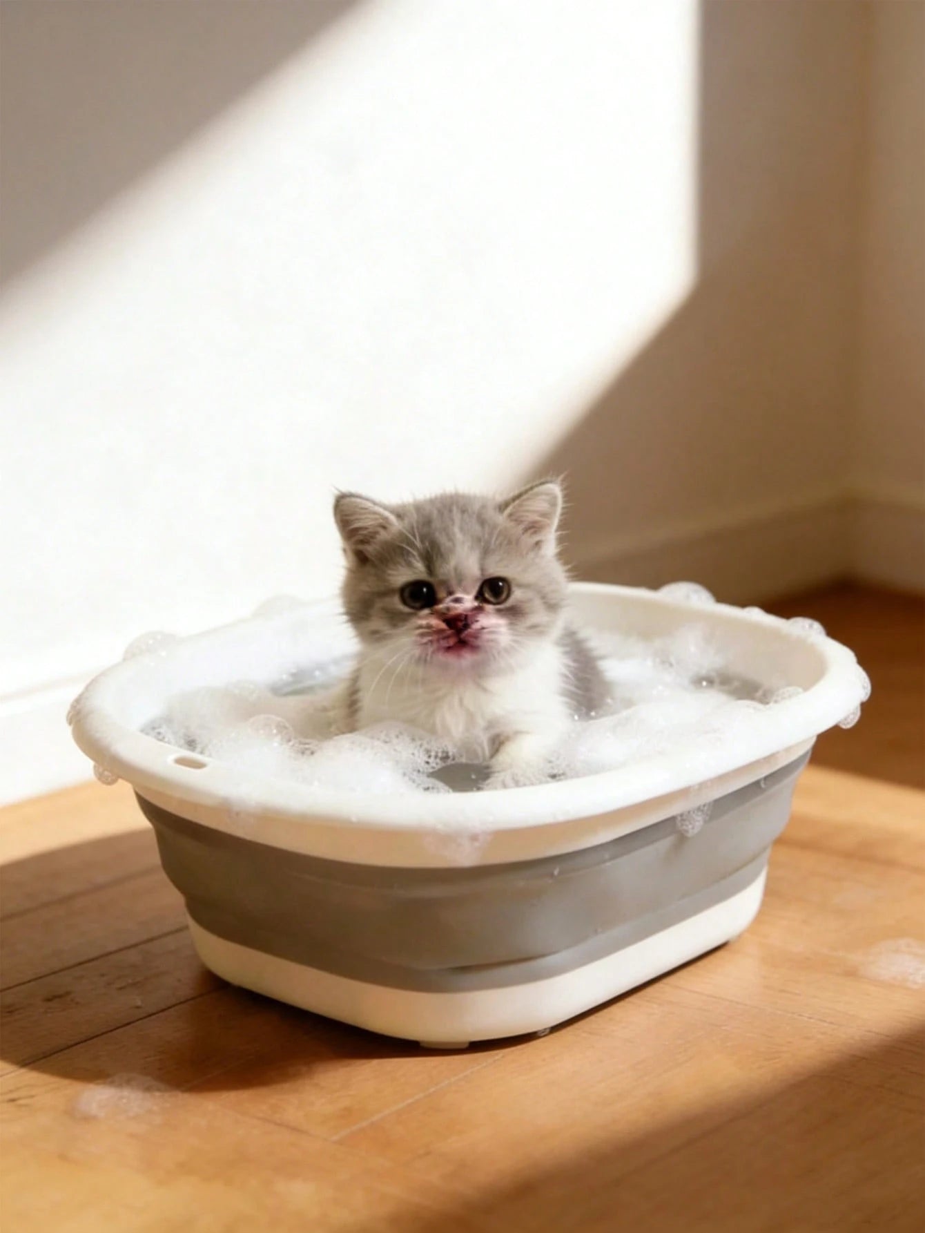 Folding Pet Basin – Collapsible Wash & Foot Basin for Cat & Dog Care, Durable Thickened Plastic