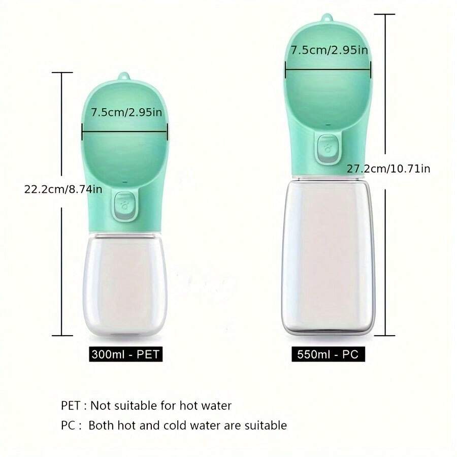 Portable Pet Water Bottle with Bowl – Travel Drinking Cup for Cats & Dogs, Camping & Outdoor Accessory