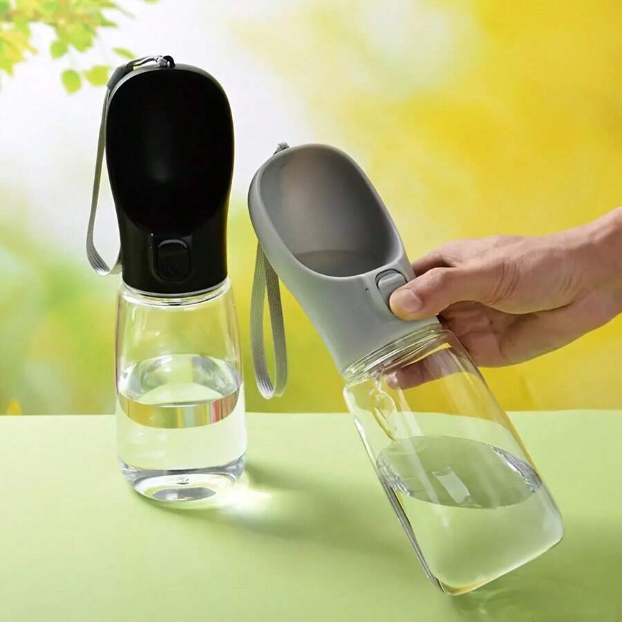 Portable Pet Water Bottle with Bowl – Travel Drinking Cup for Cats & Dogs, Camping & Outdoor Accessory