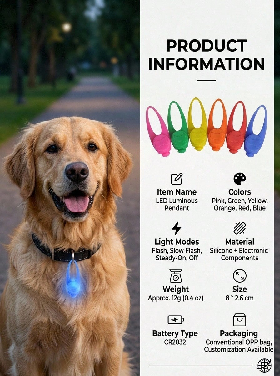 LED Dog Collar Light Waterproof Pet Safety Tag
