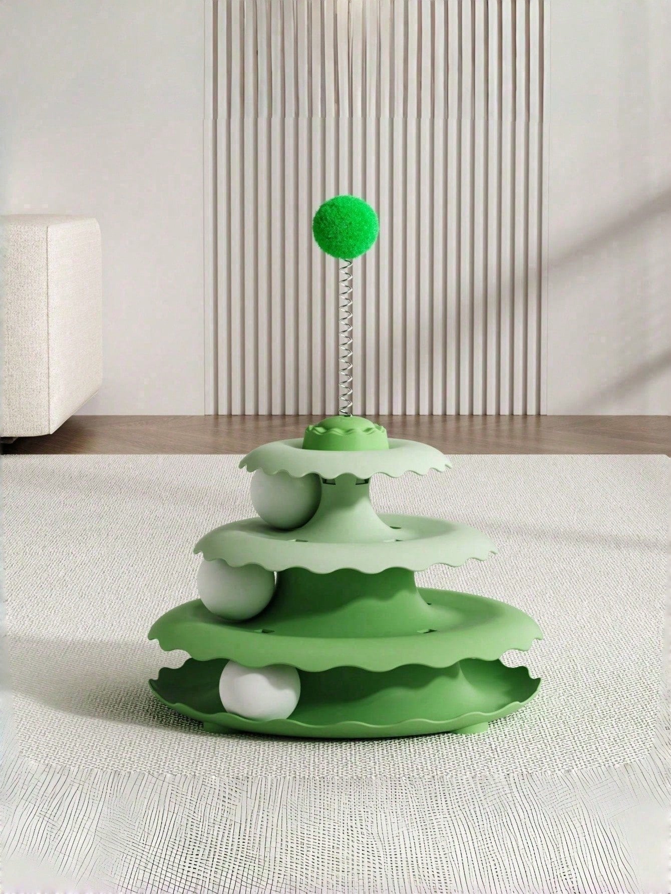 3-Level Interactive Cat Track Toy | Puzzle Ball Tower for Indoor Cats