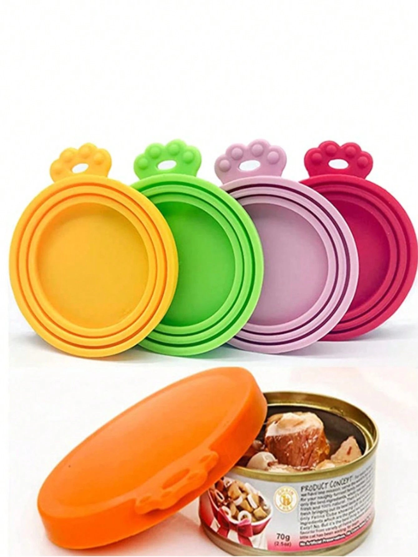 Silicone Pet Food Can Cover | Reusable Airtight Lid for Dog & Cat Food Cans (1 lid + 1 spoon)