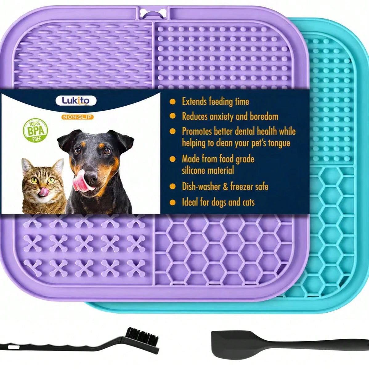 Pet Lick Mat with Suction Cups | Slow Feeder for Dogs & Cats