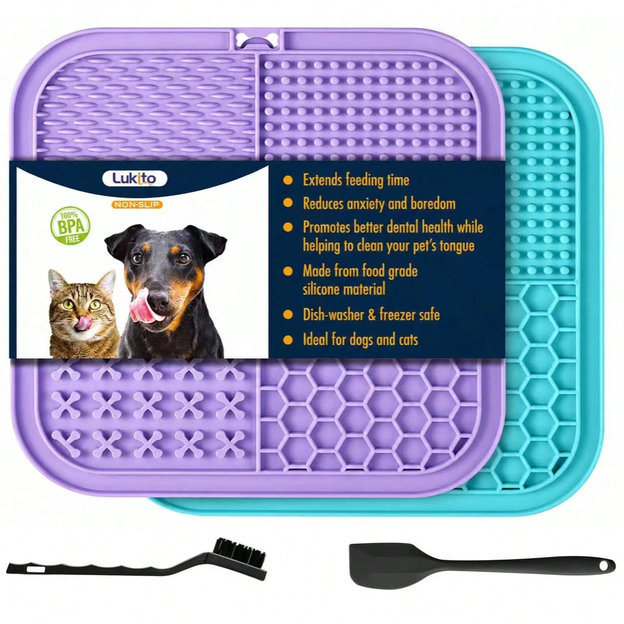 Pet Lick Mat with Suction Cups | Slow Feeder for Dogs & Cats