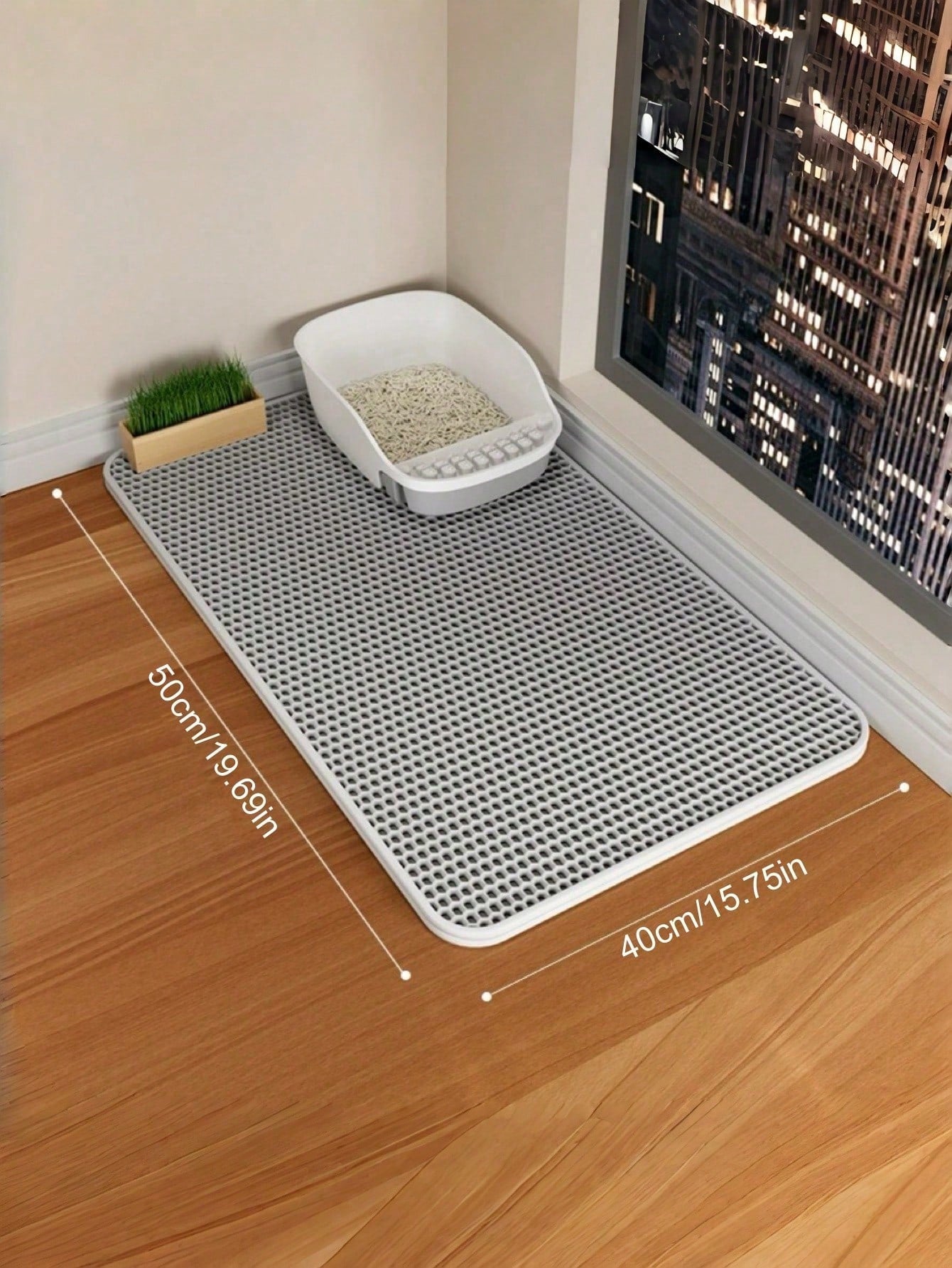 Honeycomb Cat Litter Mat | EVA Anti-Tracking & Waterproof Litter Trap Mat