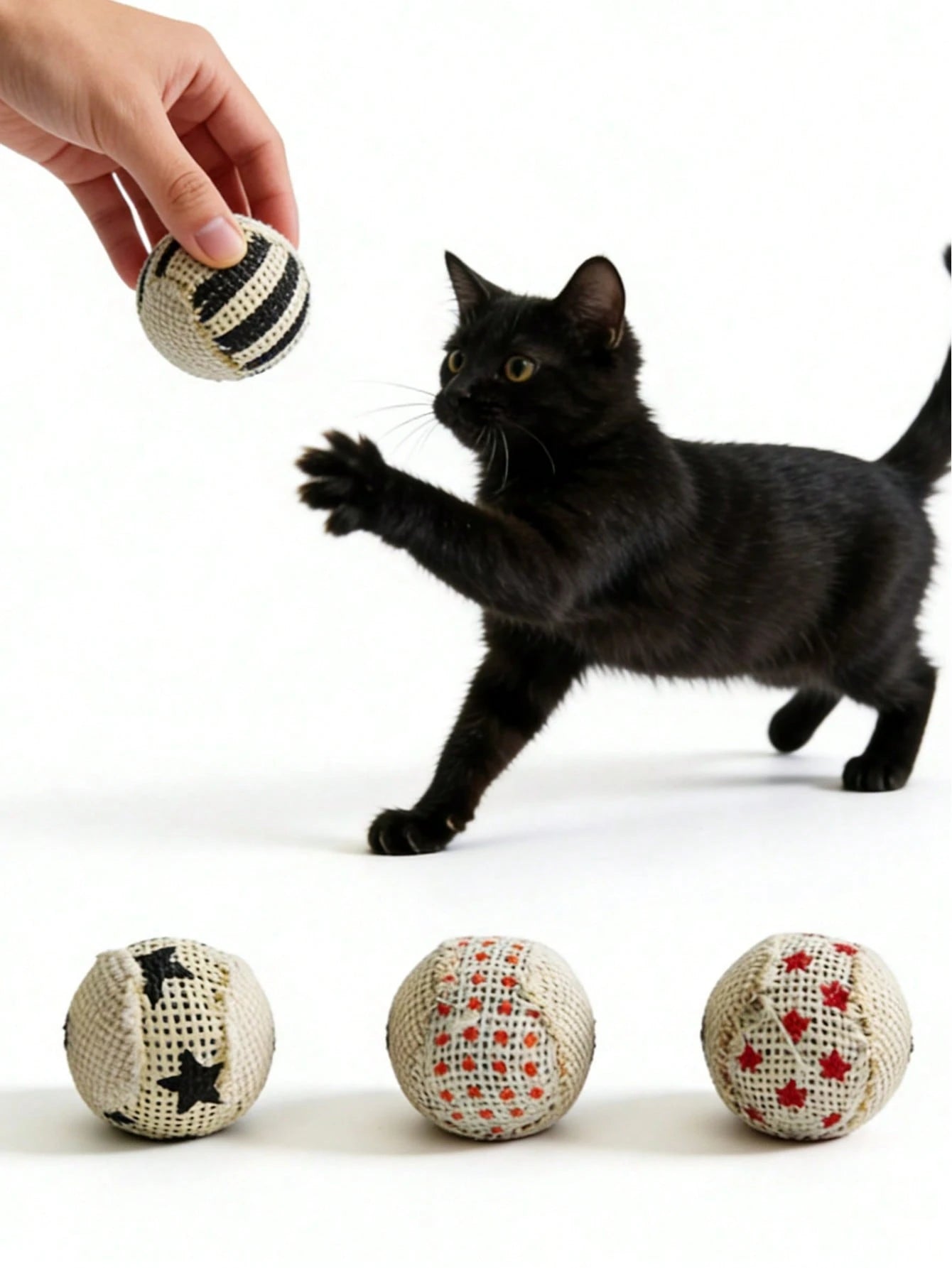 4-Piece Sisal Cat Toy Balls | Interactive Chasing Toys for Cats