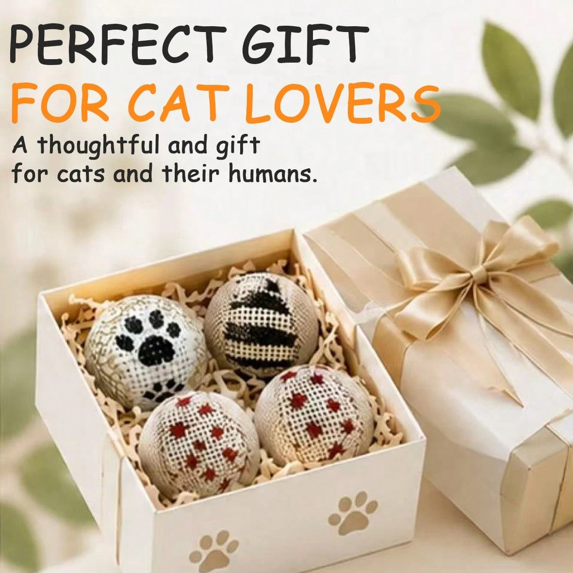 4-Piece Sisal Cat Toy Balls | Interactive Chasing Toys for Cats