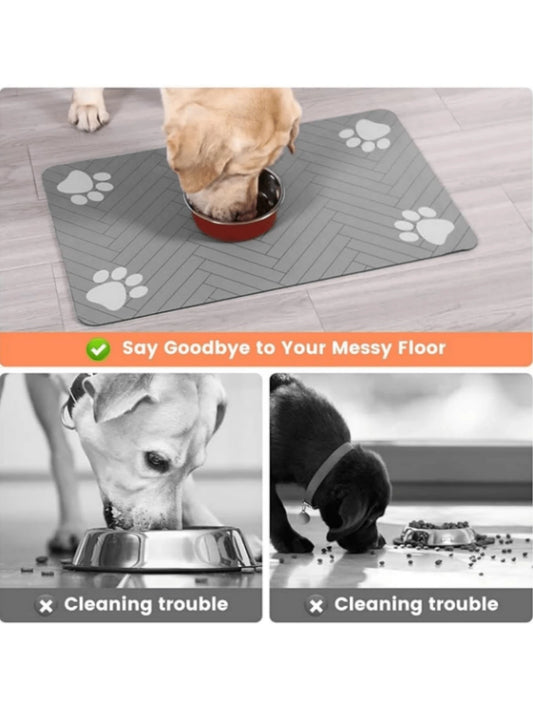 Fast-Drying Pet Feeding Mat | Absorbent Waterproof Food & Water Bowl Mat